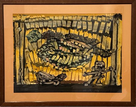 Luciano  De Vita (Ancona, 24/05/1929 - Bologna ,  14/10/1992) 
"Senza titolo" 
Acquerello su carta Cm 78x50
