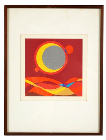Roberto Crippa (Monza, 07/05/1921 - Bresso, 19/03/1972) 
"Lettera C" 
Fotolitografia a colori su carta Cm 19x19