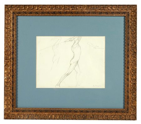 Roberto Franzoni (Bologna, 1882 - Bologna, 1960) 
"Senza titolo" 
Matita su carta Cm 23x31