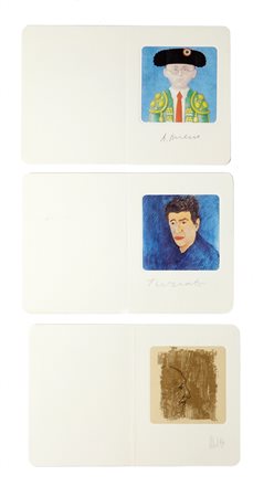  
Lotto 3 cartoline fotolitografie "Collezione degli autoritratti firmati" 
Riproduzione fotolitografica a 4 colori Cm 14x21