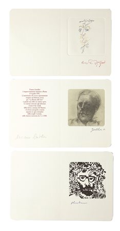  
Lotto 3 cartoline fotolitografie "Collezione degli autoritratti firmati" 
Riproduzione fotolitografica a 4 colori  Cm 14x21