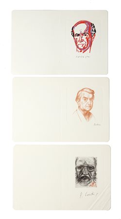  
Lotto 3 cartoline fotolitografie "Collezione degli autoritratti firmati" 
Riproduzione fotolitografica a 4 colori Cm 14x21