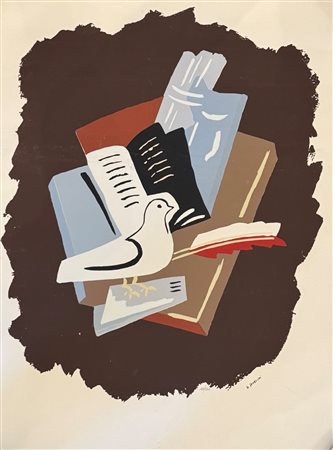 Gino Severini (Cortona, 7/04/1883 - Parigi, 26/02/1966) 
"Il sentimento del tempo" 
Serigrafia a colori su carta Cm 80x60
