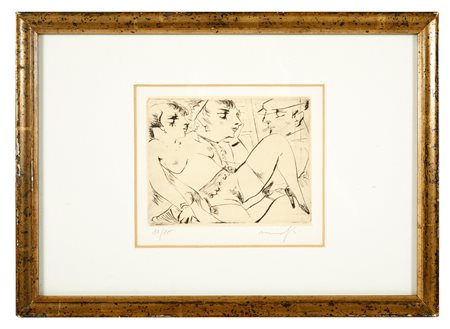 Alberto Manfredi (Reggio Emilia, 29/02/1930 - Reggio Emilia, 14/02/2001) 
 "Senza titolo" 
Litografia a colori su carta Cm 10x12,5