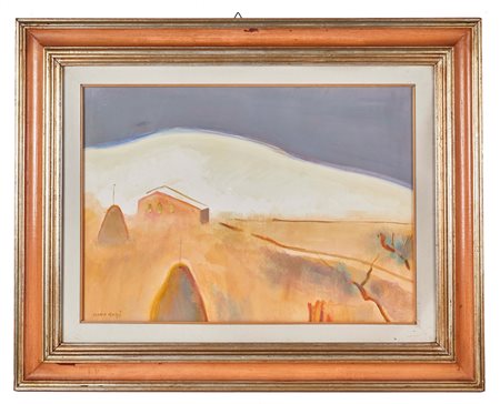 Ilario Rossi (Bologna, 15/09/1911 - Bologna, 11/10/1994) 
“Paesaggio” 
Olio su faesite Cm 50x70