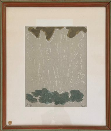 Virgilio Guidi (Roma, 04/04/1891 - Venezia, 04/01/1984) 
"Senza titolo" 
Litografia a colori su carta Cm 29x22,5