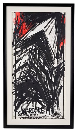 Vinicio Berti (Firenze, 1921 - Firenze, 1991) 
"Guardare in alto (misteriosamente)" 1988
Olio su tela Cm 100x50