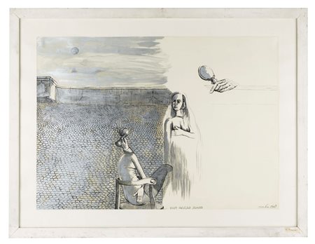 Sergio Vacchi (Castenaso, 1925 - Siena, 2016) 
"Post Galileo Semper" 1967
Tecnica mista su carta  Cm 50x70