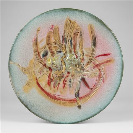 Carlo Zauli (Faenza, 18/08/1926 - Faenza, 14/01/2002) 
Piatto 
Ceramica Cm 10x44ø