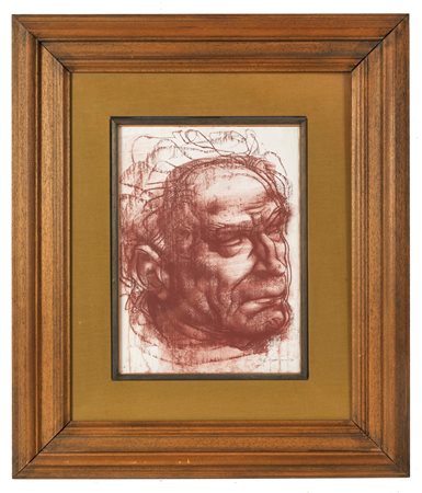 Pietro Annigoni (Milano, 07/10/1910 - Firenze, 28/10/1988) 
“Volto” 
Sanguigna su carta Cm 40x30