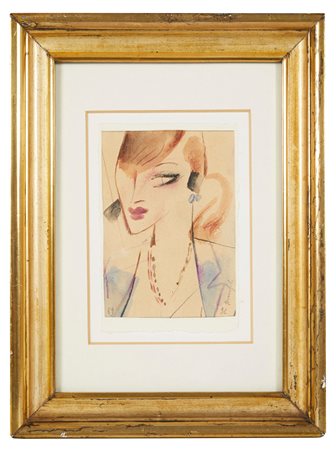Alberto Manfredi (Reggio Emilia, 29/02/1930 - Reggio Emilia, 14/02/2001) 
“Ritratto di donna” 1992
Acquerello su carta Cm 14x10
