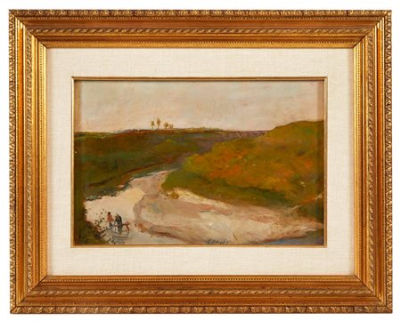 Bruno Saetti (Bologna, 21/11/1902 - Bologna, 10/07/1984) 
"Il fiume santerno" 1928
Olio su tavola Cm 22x32,5