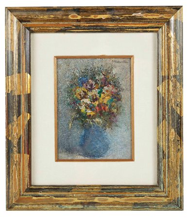Norma Mascellani (Bologna, 03/07/1909 - Bologna, 07/12/2009) 
"Vaso di fiori" 
Olio su tavola Cm 19x14