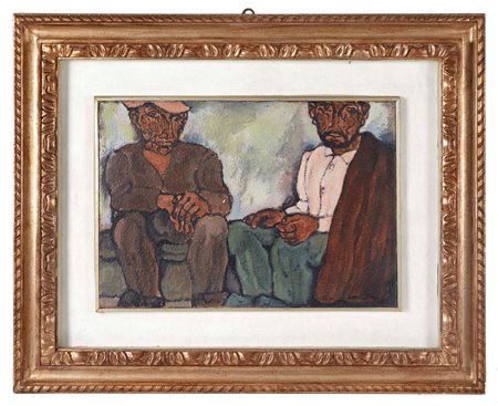 Domenico Cantatore (Ruvo di Puglia, 16/03/1906 - Parigi, 22/05/1998) 
“Senza titolo” 
Olio su tela Cm 35x50