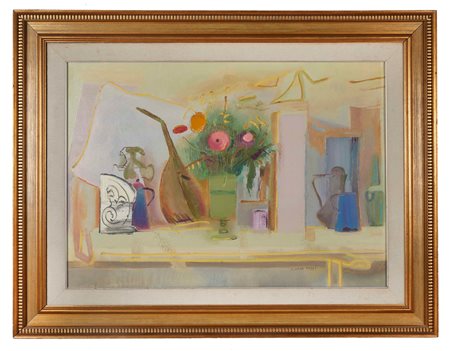 Ilario Rossi (Bologna, 15/09/1911 - Bologna, 11/10/1994) 
“Natura morta” 1973
Olio su tela Cm 70x100
