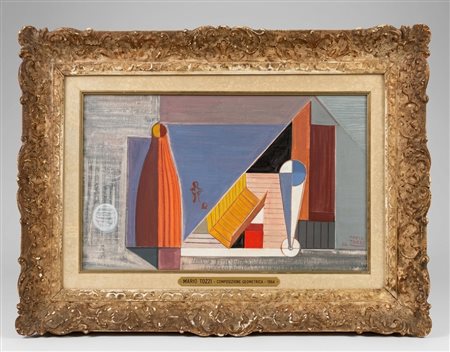 Mario Tozzi (Fossombrone, 30/10/1895 - Saint-Jean-du-Gard, 08/09/1979) 
"Il balcone sul mare" 1964
Olio su tela Cm 33x55