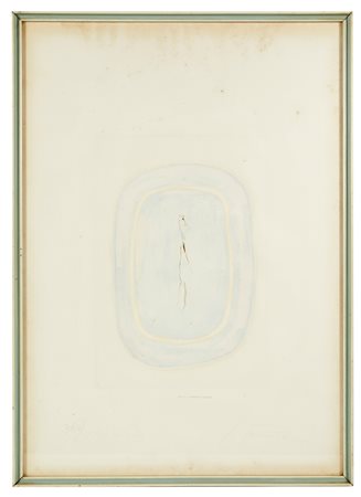 Lucio Fontana (Rosario Argentina, 19/02/1899 - Comabbio, 07/09/1968) 
"Concetto spaziale" 
Acquaforte e incisione su carta Cm 68x48