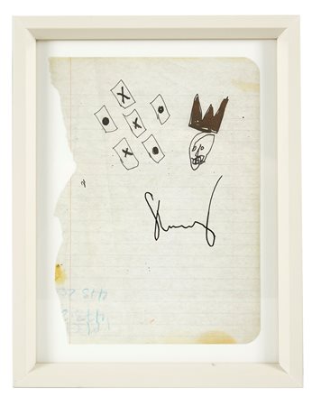 Jean-Michel  Basquiat (New York, 22/12/1960 - New York, 12/08/1988) 
Inchiostro su carta 
Inchiostro su carta Cm 25x18