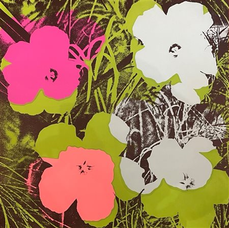 Andy Warhol (Pittsburgh, 6/08/1928 - New York, 22/02/1987) 
"Flowers" 1970
Screenprint a colori su carta  Cm 91,4x91,4
