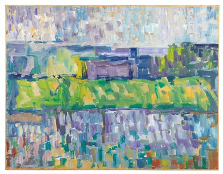 Giuseppe Ferrari (Bologna, 1921 - Bologna, 2011) 
"Senza titolo" 1955
Olio su tavola Cm 76x98