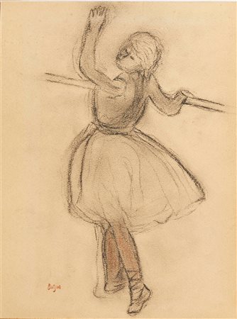 Hilaire-Germain Edgar Degas (attribuito a) (Parigi, 19/07/1834 - Parigi, 27/09/1917) 
"Ballerina" 1880 - 1890
Matita e pastello su carta Cm 26,1x19,7