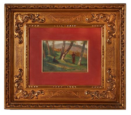 Angiolo Tommasi (Livorno, 27/08/1858 - Torre del Lago Puccini, 15/10/1923) 
“Alto Pistoiese” 
Olio su tavola Cm 13x18,5