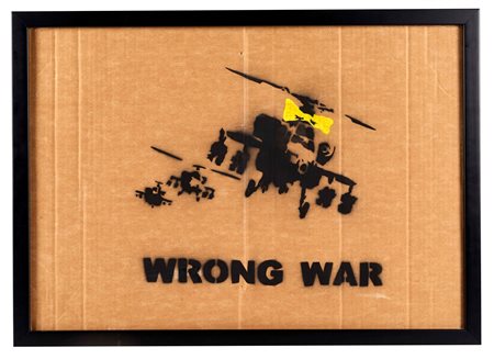 Banksy (Bristol, 1973 - ) 
"Wrong War" 2003
 Spray stencil su cartone Cm 59,5x42