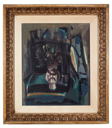 Aldo Borgonzoni (Medicina, 12/06/1913 - Bologna, 17/02/2004) 
“Interno” 1967
Olio su tela Cm 50x60
