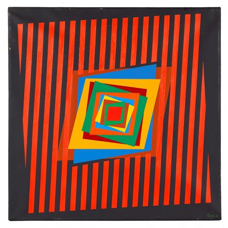 Ferruccio Gard (firma_di) (Vestignè, 18/12/1940 - ) 
 "Senza titolo" 1985
Acrilico su tela Cm 50x50