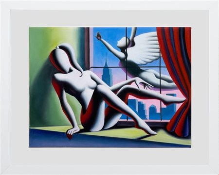 Mark Kostabi (Los Angeles, 1960 - ) 
Passing Fantasy 2023
olio su tela 45x60 cm