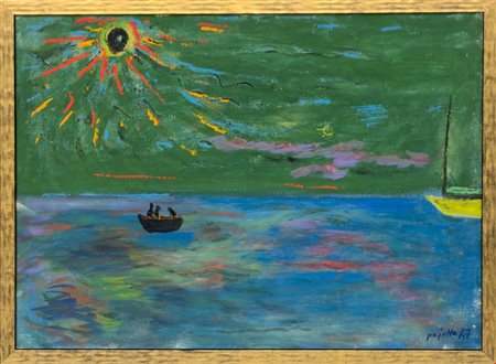 Guido  Pajetta  
Marina con sole Fiammeggiante 1947
olio su tela 54x73 cm