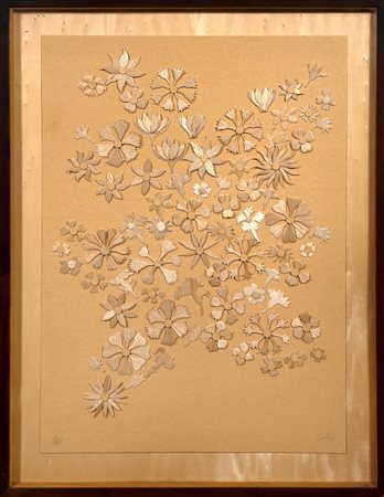 Mario Ceroli  Fiori 1980Assemblaggio di legni su compensato 70x50 cm