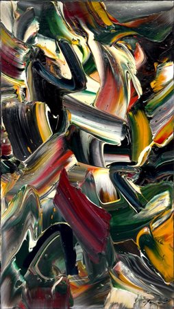 Pierluigi De Lutti (Monfalcone, 1959 - ) 
Astratto Anni '2000
Olio su tela 120x60 cm