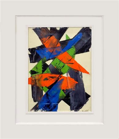 Luigi  Montanarini (Firenze, 1906 - Roma, 1998) 
Nuove variazioni 1973
Olio su tela 40x30 cm