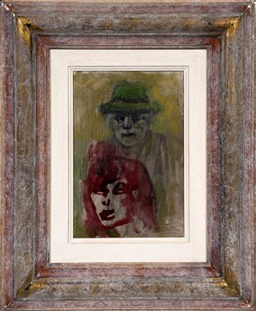 Mino Maccari (Siena, 1898 - Roma, 1989) 
Senza Titolo 
Olio su tela 30x20 cm