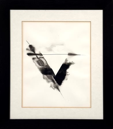 Paul Jenkins (Kansans City, 1923 - Manhattan, 2012) Sight line 1985Inchiostro e china su carta 34x26 cm