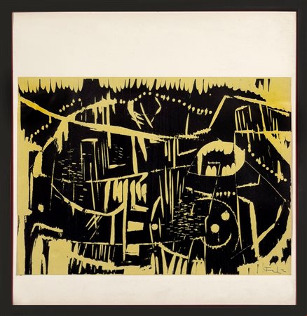 Franz Fedier (1922 - 2005) 
Komposition 1959
litografia su cartoncino 30x21 cm