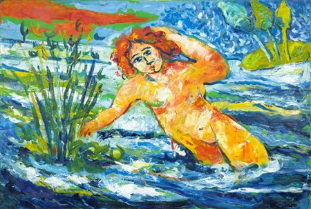 Mimmo Germanà (Catania, 1994 - Busto Arsizio, 1992) 
Senza titolo 1990
Olio su tela 80x120 cm