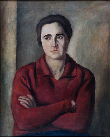 Virgilio Guidi (1891-1984) Ritratto, 1928/1930 Olio su tela cm 70x56 Firma in...
