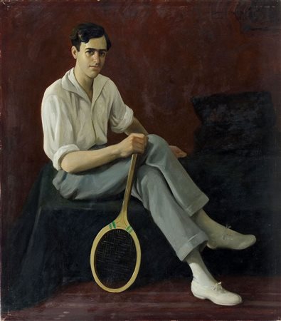 Bruno Croatto (1875-1948) Renzo Fogolin, 1928 Olio su carta intavolata cm...