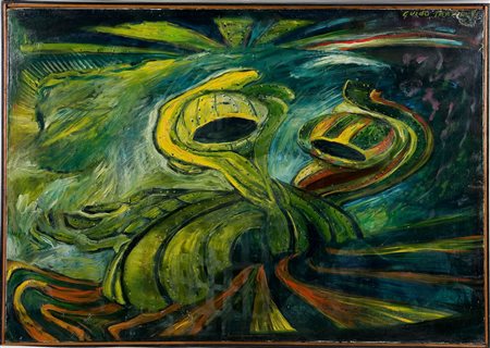 Guido Sartorelli (1936-2016) Senza titolo, 1966 Olio su tela cm 70x100 Firma...