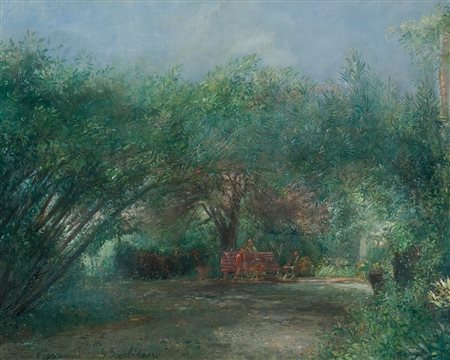 Giovanni Barbisan (1914-1988) Giardino di Proprietà ..., 1981 Olio su tela cm...