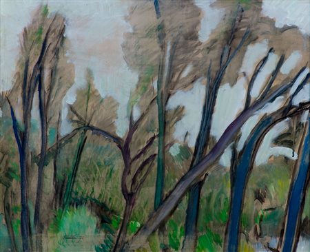 Nando Coletti (1907-1979) Bosco, 1975 Olio su tavola cm 50x60 Firma in basso...