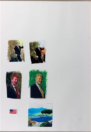 Mario Schifano (1934-1998) Senza titolo, 1979 Tecnica mista e collage su...