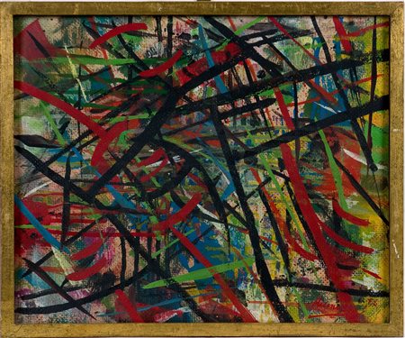 Ralph Rumney (1934-2002) Senza titolo, 1956 Tecnica mista su cartone cm 34x40...