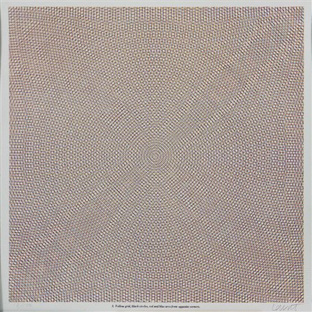 Sol Lewitt (1928-2007) Yellow grid, black circles, red and blue arcs from...