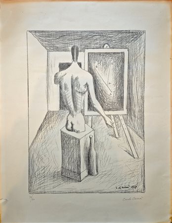 Carlo Carrà (1881-1966) Senza titolo, 1950 Litografia su carta, es. 34/60 cm...