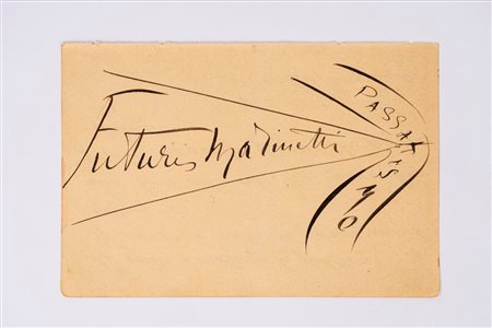Filippo Tommaso Marinetti (Alessandria d’Egitto 1876 - Bellagio 1944)  - Firma disegnata, 1930