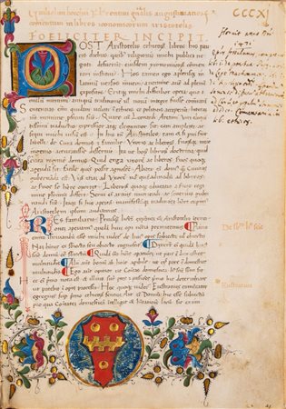 Guglielmo Becchi - Guilielmi Becchii florentini generalis Augustinianorum comentum in libros iconomicorum aristotelis, 1467