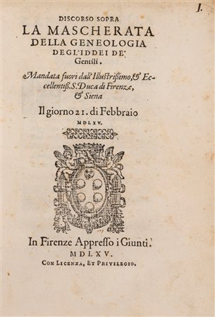 Baccio Baldini - Discorso sopra la mascherata della genealogia degl'Iddei de' Gentili, 1565